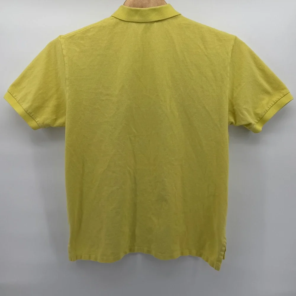 Polo Ralph Lauren Polo Shirt Mens XXL Yellow‎ Short Sleeve Blue Pony Logo Pique